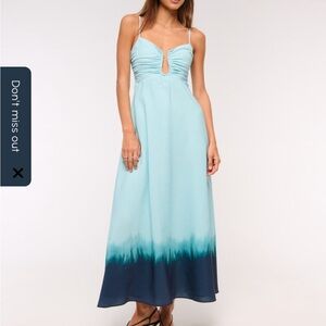 Abercrombie & Fitch Aqua and Navy Maxi Dress